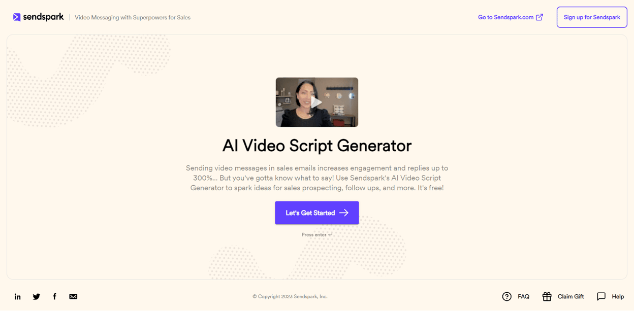 Sendspark AI Generator